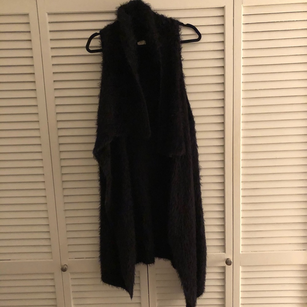 Black mohair sweater vest